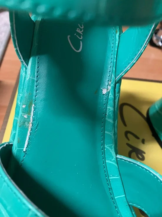 Circus by Sam Edelman Turquoise Croc Platform Sandals with Buckle Detail: Size 7 - Picture 5 of 7